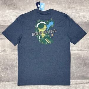 IZOD Saltwater NEW Crew T-Shirt Mens S Blue Golfing Graphic Short Sleeve Casual